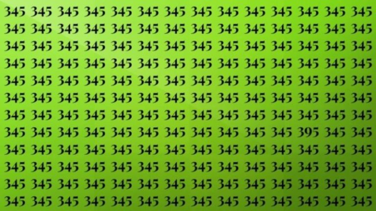 Natural IQ test: Can you find the number 395 among 345 in 10 seconds?